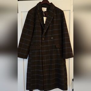 Women's Brown Plaid Coat